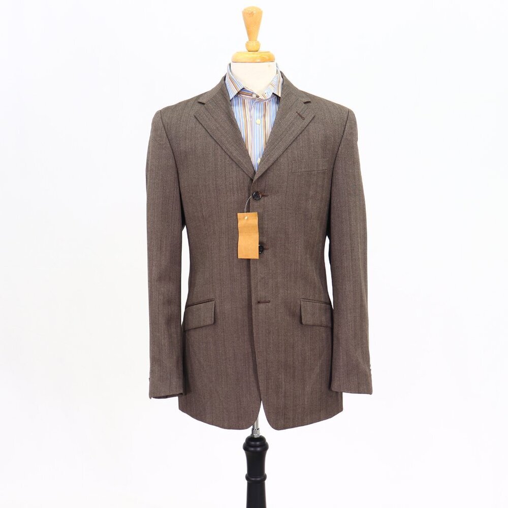 Banana Republic 40R Brown Striped 3-Button Sport Coat Blazer Jacket P048 - Picture 1 of 11